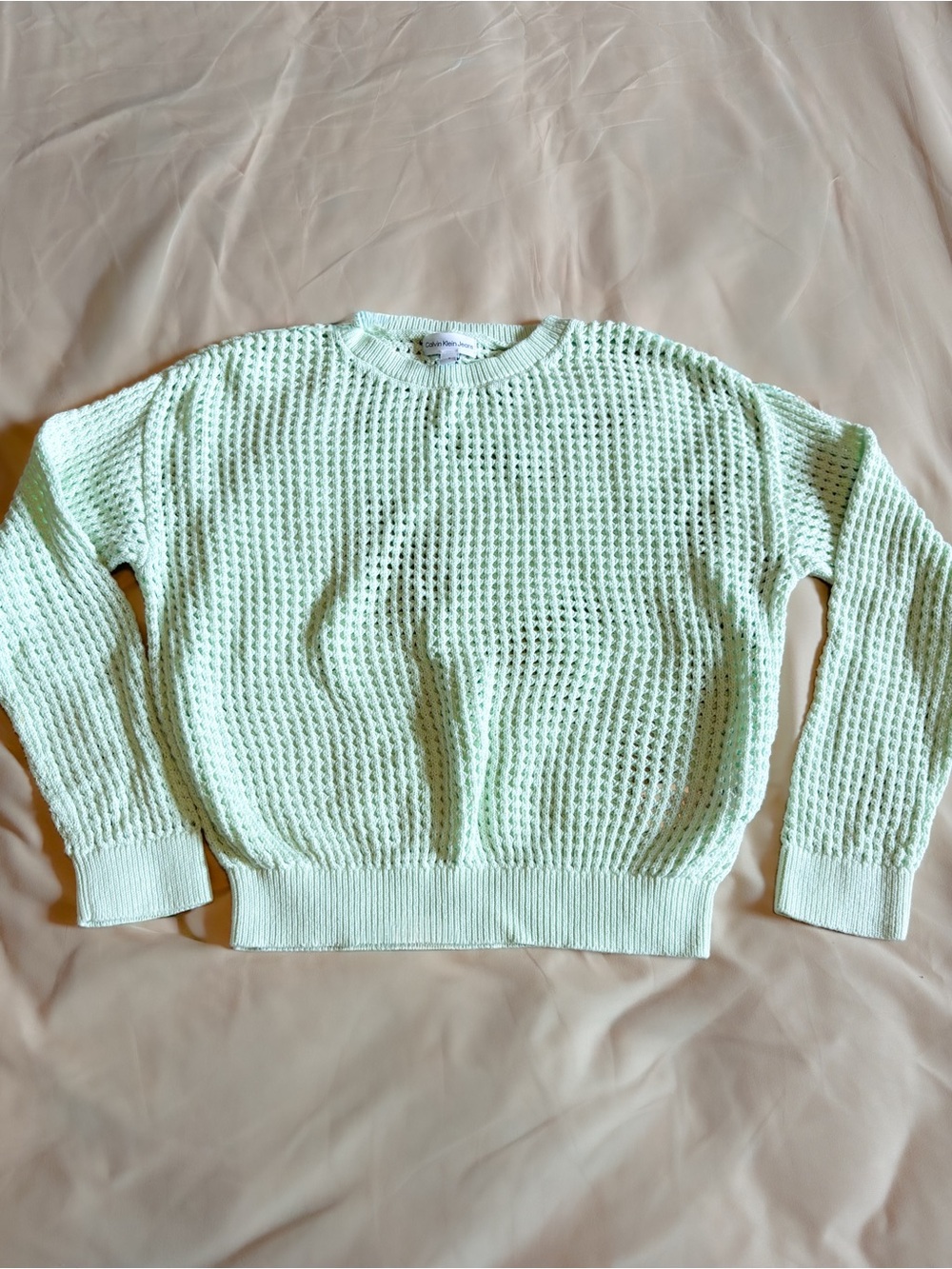 Calvin Klein Light Mint Green Knit Sweater - Women's Crewneck